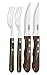 Tramontina Jumbo Steakbesteck, Set 4-teilig, mit 2 Steakmessern und 2 Steakgabeln, Edelstahl, Holzgriff, FSC (Braun)
