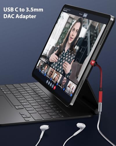 Image of Stouchi USB C to 3.5mm Female Adapter 2 Packs, Type C Headphone Audio Jack Cable Cord Hi-Fi Dongle for iPhone 17 /16 /15, Pixel 9 /8 /7 /6, iPad, Samsung Galaxy S25 S24 S23 Ultra - Red