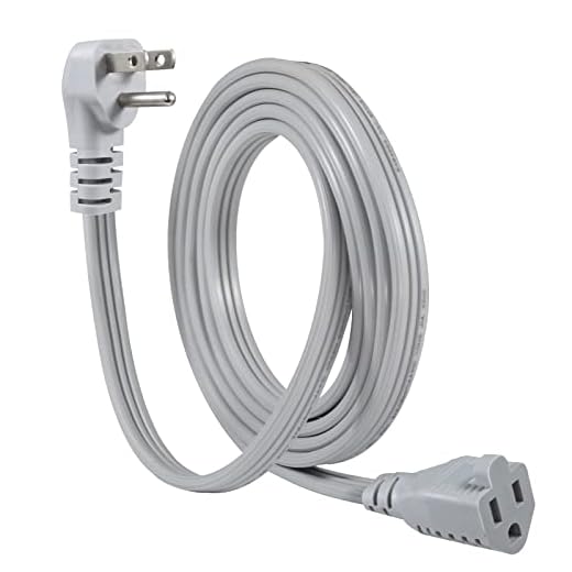 KUNCAN Appliance Power Extension Cord - 3 Prong Flat Wire SPT-3 14 AWG Heavy Duty Male to Female Extender Low Profile Grounded Cable for Major AC Unit, Air Conditioner, Refrigerator (9 Feet)