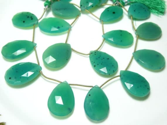 Chrysoprase facettée pierre naturelle calcédoine verte pour bijoux artisanaux