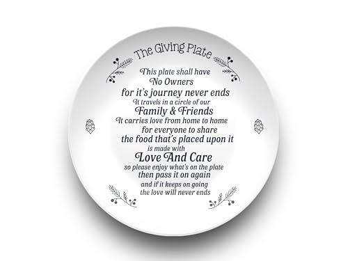 Mardonyx The Giving Plate Unbreakable Food-Safe Serving Plate Microwave-Safe Plastic Non-Ceramic Housewarming & Hostess Gift