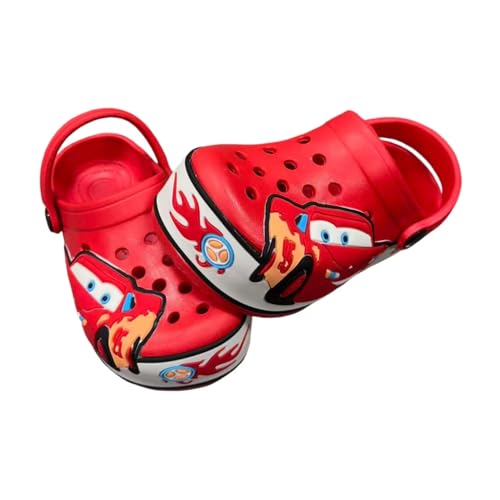 Children's Cute Clogs Car Garden Shoes Boys and Girls Slippers Indoor and Outdoor Water Shower Beach Pool Sandals (Red, Big Kid, 12, Numeric, US Footwear Size System, Medium)