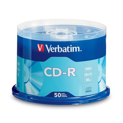 Verbatim CD-R Blank Discs 700MB 80 Minutes 52x Recordable Disc for Data and Music - 50 Pack Spindle,Silver