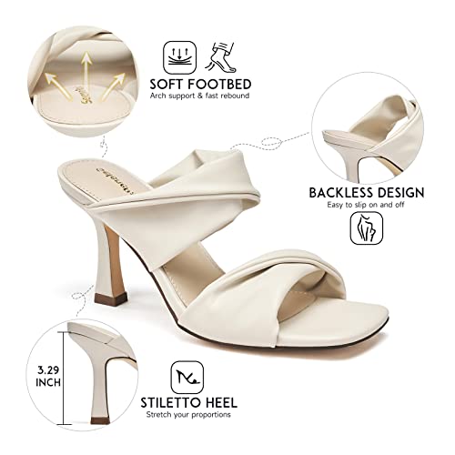 SelenePair-Womens-Square-Open-Toe-High-Heeled-Sandals-Fashion-Stiletto-Heel-Pumps-Backless-Peep-Toe-Slip-on-Dress-Shoes