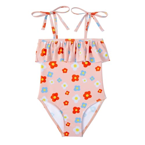 Image of Zando Toddler Swimsuit Girl Size 6M-8Y - Cute Ruffle Sling Adjustable Baby Girl Bathing Suit Kids Swimwear for Beach Wear