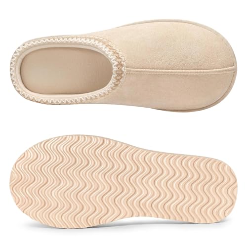 Pantoufles d'hiver en peluche douillette et daim résistant