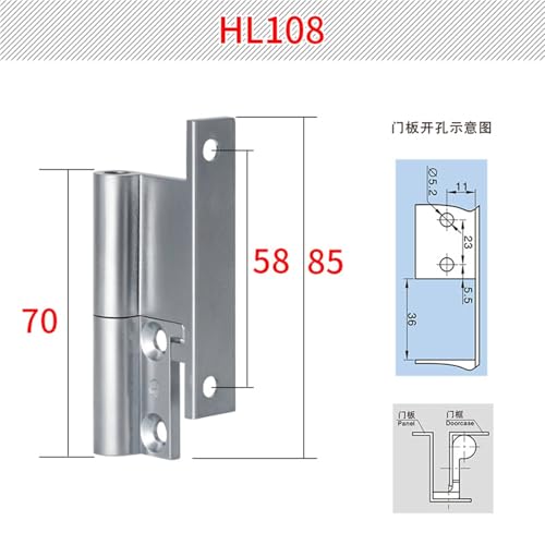 Charnière industrielle Hl108 armoire commande boîte distribution alliage zinc - 6