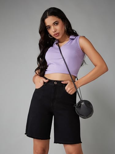 Image of Dolce Crudo Women's High Rise Denim Shorts - Relaxed Fit
