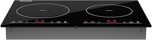 Miniatura 2 de Empava Estufa eléctrica de inducción horizontal con 2 quemadores en vidrio liso de cerámica negra Vitro 120V, 12 pulgadas