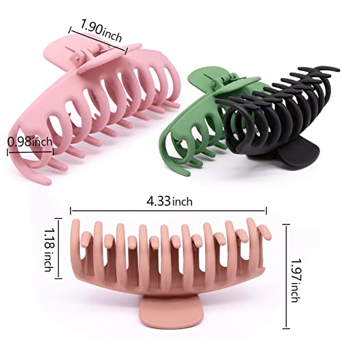 Jsy Hair Clips For Women Large Hair Claw Clips For Thick Hair Long Nonslip For Thin Hair Strong Hold Hair Clips 90'S Fashion Hair Styling Accessories 4 Colors (4 Packs) #TOP3