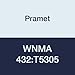 Pramet WNMA 432:T5305 Carbide Indexable Turning Insert, Cast Iron (K10), Negative, Flat Top, Semi Finishing-Roughing, 1/2" I.C., 3/16" Thick, 0.031" Radius, CVD, 80 Degree Trigon, Black (Pack of 10)