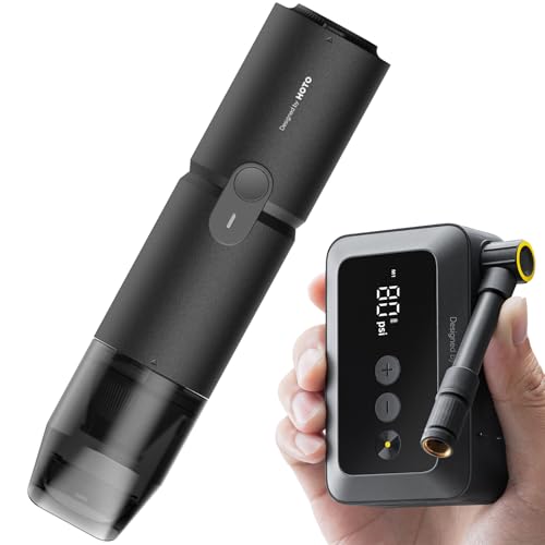 HOTO Handheld Vacuum Cleaner Cordless & Mini Bike Tire Pump
