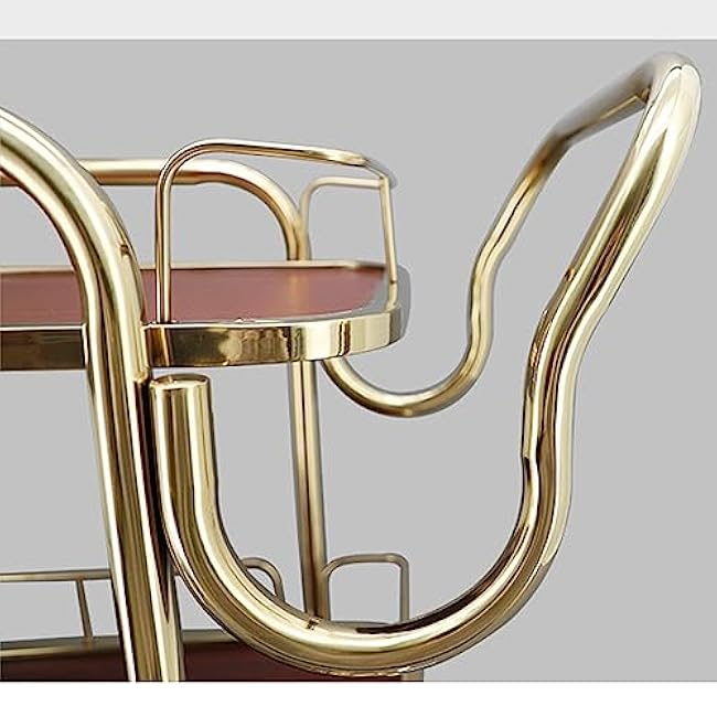 2 Tiers Kitchen Trolley, Kitchen Cart On Wheels, Large Capacity Kitchen Rolling Storage Cart, Serving Trolley with Wine Rack, Metal-oziqKuXu