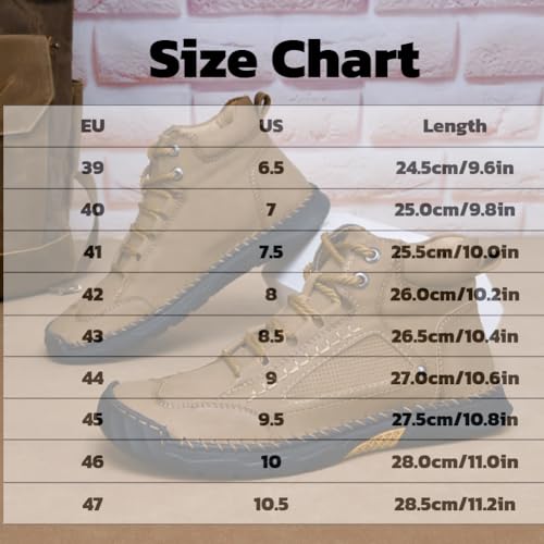 Men's Comfortable Handmade Leather Boots,Waterproof, Non-Slip Spacious Toe Box Outdoor Leather Boots3