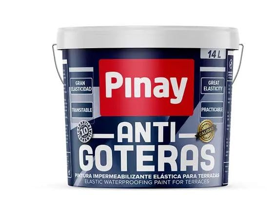 PINAY ANTIGOTERAS FIBRADA - Pintura impermeabilizante elástica a base de polímeros acrílicos y exenta de productos asfálticos (4 L - ROJO)