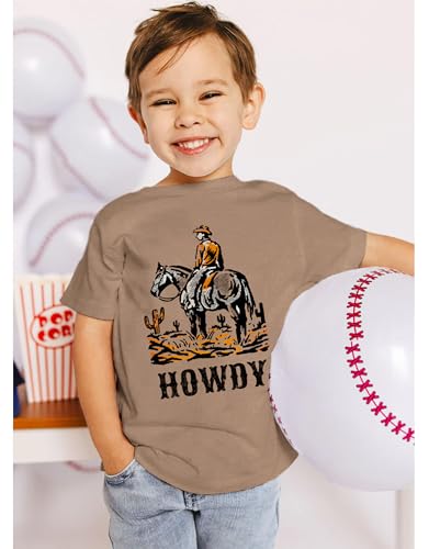 Toddler Baby Boys Western T-Shirt Rodeo Howdy Graphic Shirt Kids Cowboy Outfits Summer Country Crewneck Tee Top4
