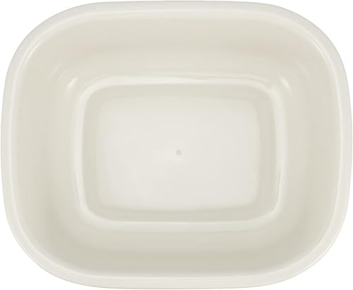 Miniatura 3 de MOUYAT Paquete de 4 lavabos de plástico de 13 L, caja de autobús comercial de plástico de 14 cuartos de galón, lavabo rectangular, sartenes beige