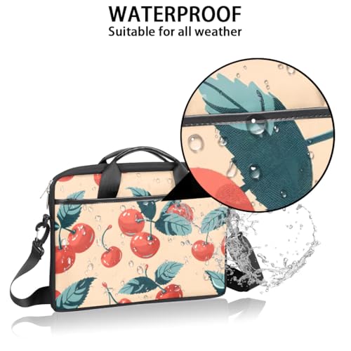 Shoulder Bag for Laptop Cherries Themed 14/15 Inch Laptop Sleeve Waterproof Computer Bag for Notebook & Tablet Shockproof Laptop Case for Work Travel3
