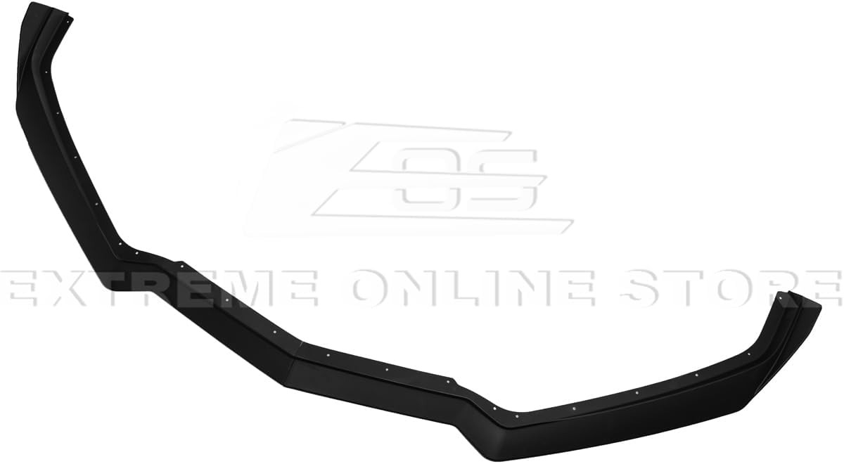 Replacement For 2020-Present Chevrolet Corvette C8 Stingray & Z51 Models | GM 5VM Style 2 Pieces Front Bumper Lower Lip Splitter (ABS Plastic - Primer Black)