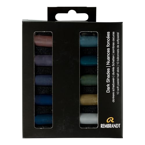 Pastels doux Rembrandt pour dessin et beaux-arts lot de 10 demi-pastels sombres