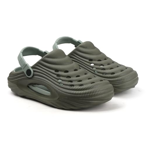 Image of Men's Lightweight EVA Clogs with Adjustable Back Strap | Breathable Anti-Skid Slip-On Sandals | Comfortable Casual Garden Beach Clogs for Indoor Outdoor