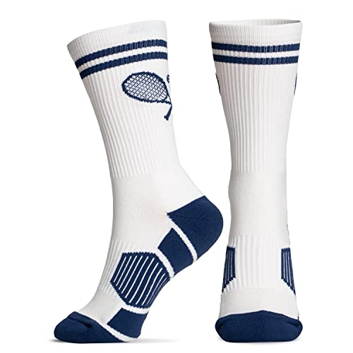 ChalkTalkSPORTS Tennis Performance Crew Socks - Crossed Racquets - Youth & Adult - Multiple Colors - Tennis Mid-Calf Socks2