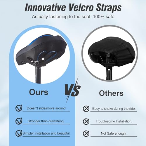 Zacro Bike Seat Cushion - Gel Padded Bike Seat Cover For Men & Women Comfort, Adjustable Velco Secure Bicycle Cushion, Upgraded Installation Fit With Peloton thumb #2