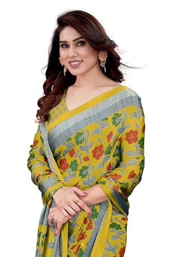 Image of MIRCHI FASHION Saree for Woman Chiffon Floral Printed | Lightweight Daily Wear Women's Sari with Unstitched Blouse Piece (Available in 20 Colors)