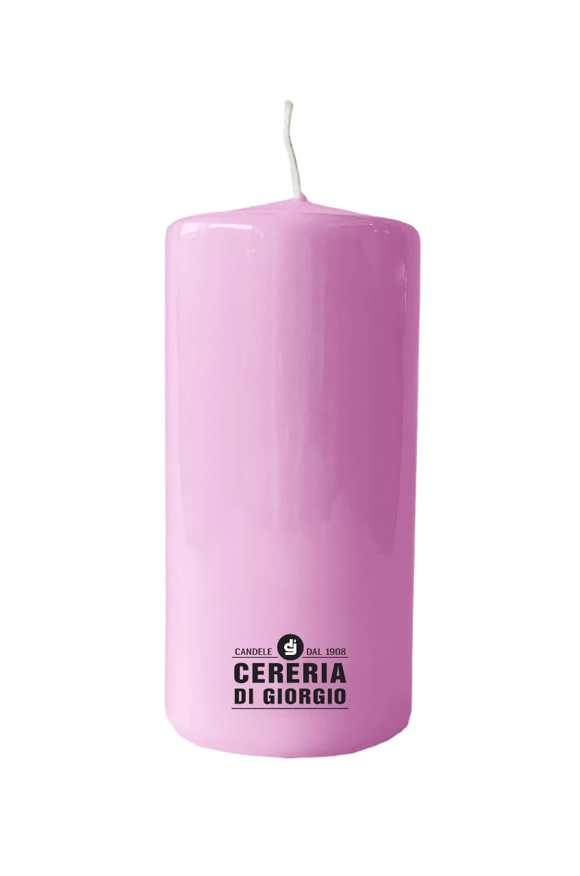 Candle Diameter 7 cm Height 15 cm - Powder Pink