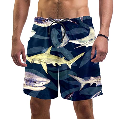 Short de plage anti-irritation HadHfun : maillots de bain hommes requins