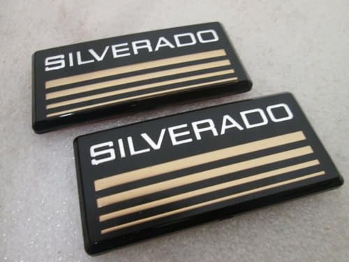 Image of 2X Cab Emblem Badge Side Roof Pillar Decal Plate Compatible for Chevy Silverado 88-98 90 91 Suburban Tahoe (Yellow)