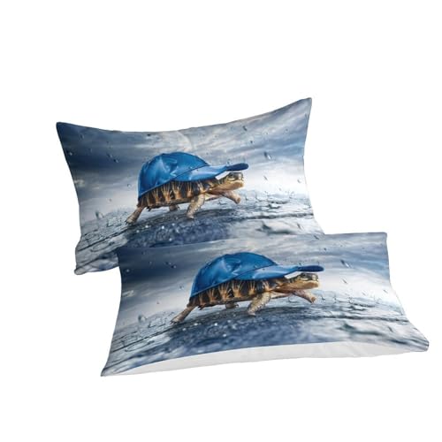Housse de couette tortue imprimé 3D en microfibre douce avec fermeture éclair - 6