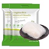GCYYSIQS Longkou Rice Vermicelli Noodles,Authentic Asian Vermicelli made from Mung Beans,Glass Noodles,500g/17oz,龙口粉丝 (2bags)