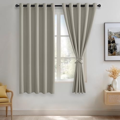 JIUZHEN Blackout Curtains for Bedroom Living Room 60 x 63 Inches Long
