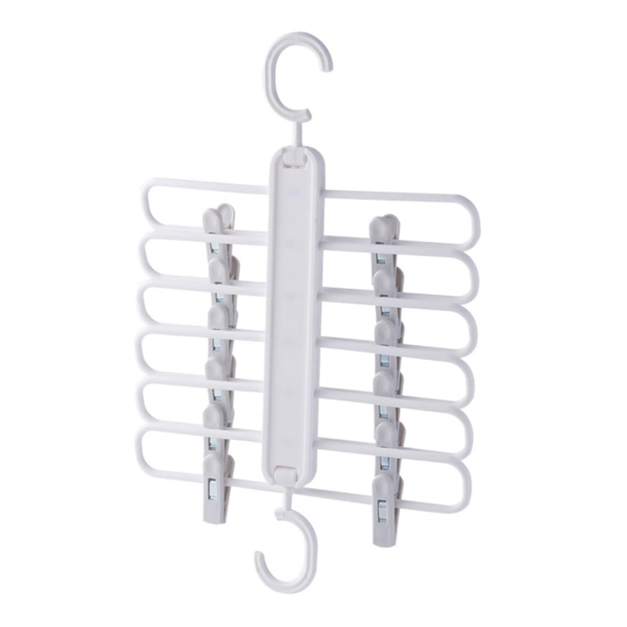 MUCKLILY Multifunctional Space Saving Hanger for Pants Skirts and Accessories Folding Clothes Rack for Wardrobe Organization and Compact Storage