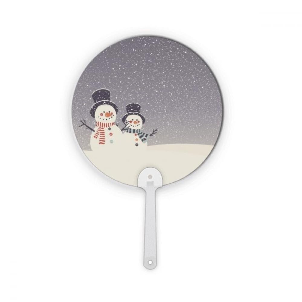 Éventail rond en plastique flocon de neige portable pour canicule