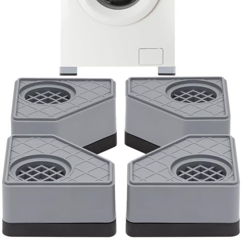 yeeplant 4 almohadillas antivibración amortiguadoras para lavadora, secadora, nevera, sofá, alfombrilla de goma antideslizante