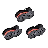 Cosob 3 Pack Calculator Ribbon Replacement for GR24BR Porelon 11216 11210Universal Twin Spool Ribbon Compatible with Sharp El-1197 PIII,Canon Mp11dx Printer (Black and Red)