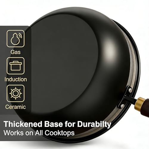 Wok de hierro fundido japonés con tapa 24 cm miniatura 6