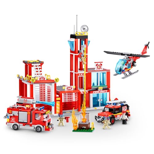 MAX Adventure Spielset Feuerwache (976 Teile) Bausteine Spielzeug für...