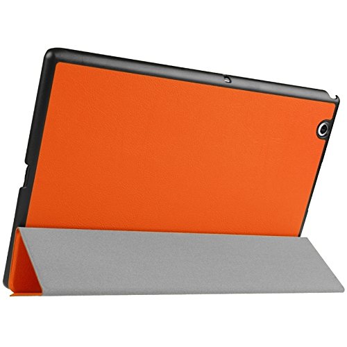 Karst Texture Horizontal Flip Solid Colour Leather Case With Treble Holder For Sony Xperia Z4 Cell Phone Case YUCPING (Color : Orange)