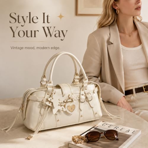 Image of Shoulder Purse for Women, Leather Women's Handbag Y2k Aesthetic Coquette Shoulder Bag Hobo Punk Trendy Ladies Purse