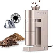 FEMOBOOK-A5 Electric Burr Coffee Grinder, Plug-in Single Dose Espresso Grinder with 53mm Stainless Steel Conical Burr, 300+ Grind Settings, For Espresso & Pour Over, Champagne Gold
