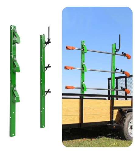 ELITEWILL Weed Eater Rack for Trailer 3 Place Open Trailer Trimmer Rack Green Heavy Duty Rust-Proof Weedeater Racks for Landscape Truck