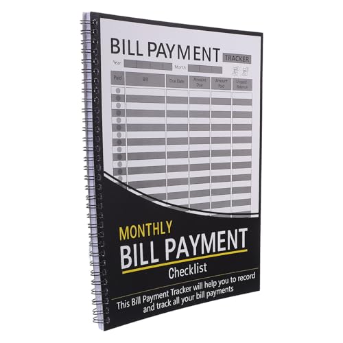 WEKAMOS Monatliches Abrechnungsplaner Hardcover Budget-organizer mit Checkliste für Rechnungszahlungen Detaillierter Ausgaben Einnahmenübersicht Zuverlässigem Zahlungs-tracking und