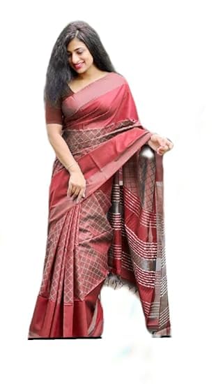 pretty bhagalpuri Kota silk weaving jakkard design saree with running blouse piece