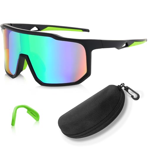 NINGESHOP Gafas de Ciclismo Polarizadas,Gafas de Sol Deportivas Polarizadas,Gafas de Ciclismo para Hombre Mujer,Protección UV400,Gafas Polarizadas y Cortaviento para Bicicleta para Running,Ciclismo