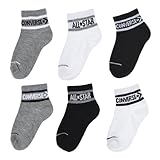Converse CHN Basic Wordmark Quarter 6pk Socks, DK Grey Heather, 4 Ans Mixte Enfant