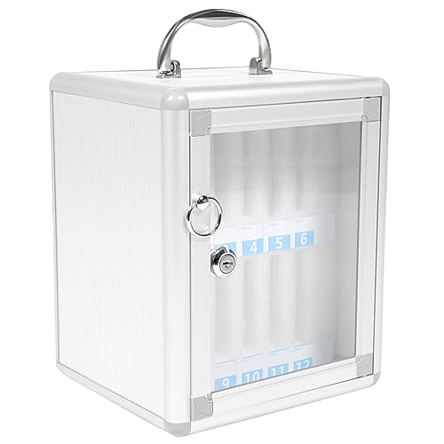 KICHOUSE 1pc Mobile Phone Safe Shop Organizing Cabinet Storage Holder Clear Cell Phones Storage Cabinet Class Cell Phone Organizer Aluminum Mini Locker Drawers Storage Unit Fiberboard