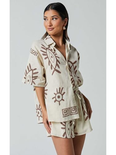 Image of Leriya Fashion Women's Rayon Co-ord Set Stylish | Summer Pajama Set for Women & Girl for Beach & Holiday Look | Night Suit| Summer Vacations Printed Pyjama Set for Goa Beach Outfits
